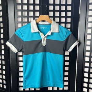 💙 Nike Golf Blue Gray Striped Polo Women's Small Performance Collared 💙